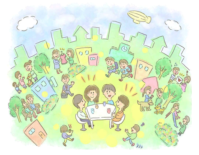 イラスト:人間同士の相互作用のなかにある「幸せだなあ」と感じるもの