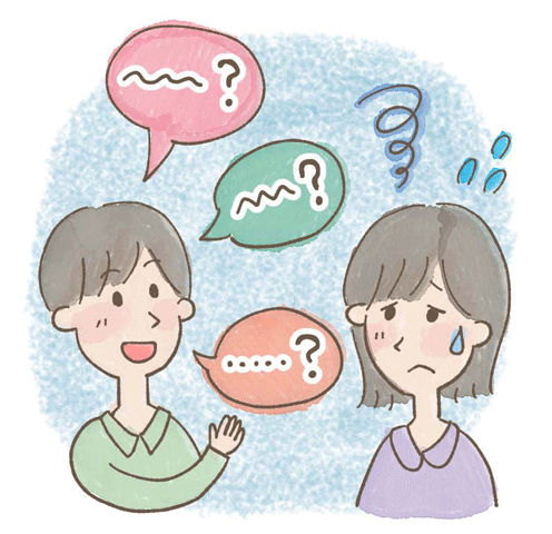 イラスト:話し上手になることを目標に実践的に練習を重ねるNGの例
