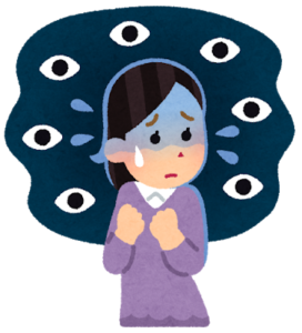 性的意図で凝視する男性の危険サインのイラスト