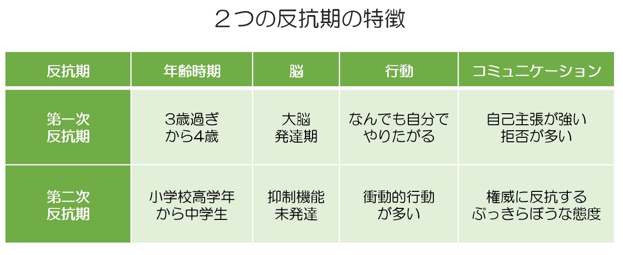 2つの反抗期の特徴