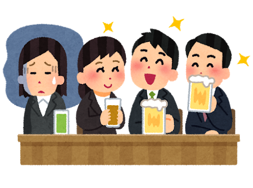 飲み会の席で疎外感を感じる例