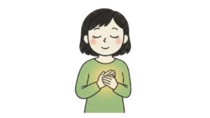 セルフコンパッション実践ステップ3 体にやさしく触れるスージングタッチのイメージ