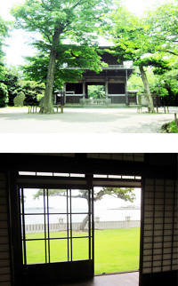 画像：称名寺(上)と旧伊藤博文金沢別邸(下)