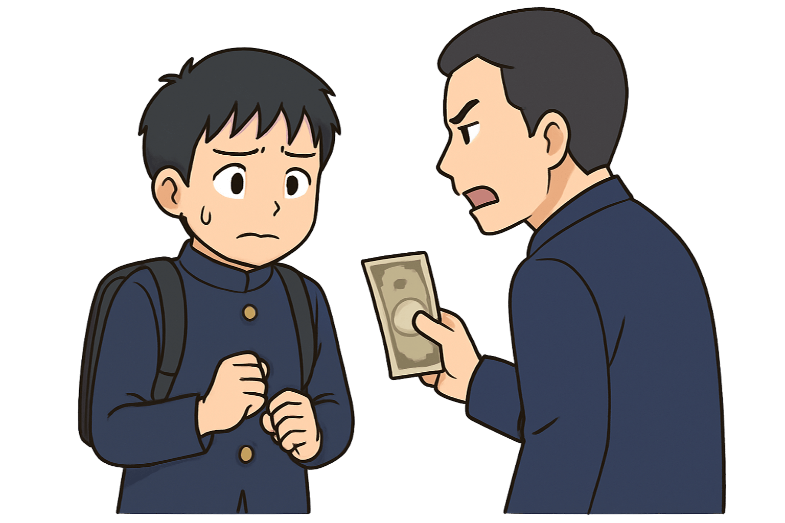 愛知県西尾市中学生いじめ自殺事件,恐喝