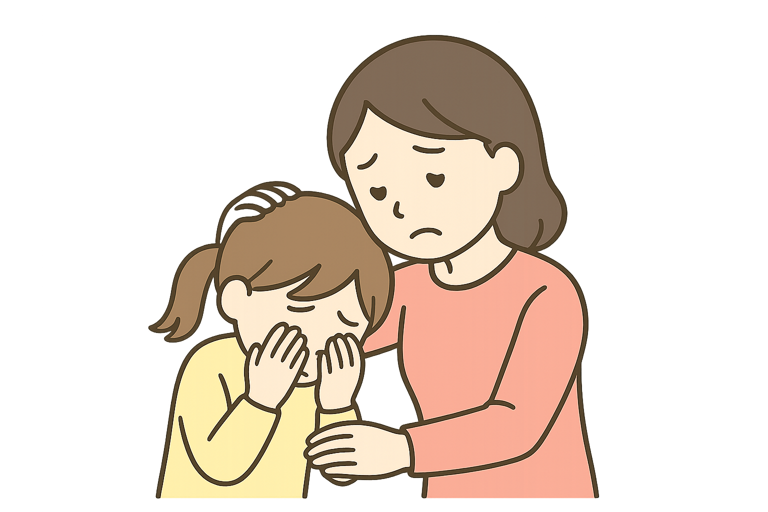 いじめられた子どもを励ます母親