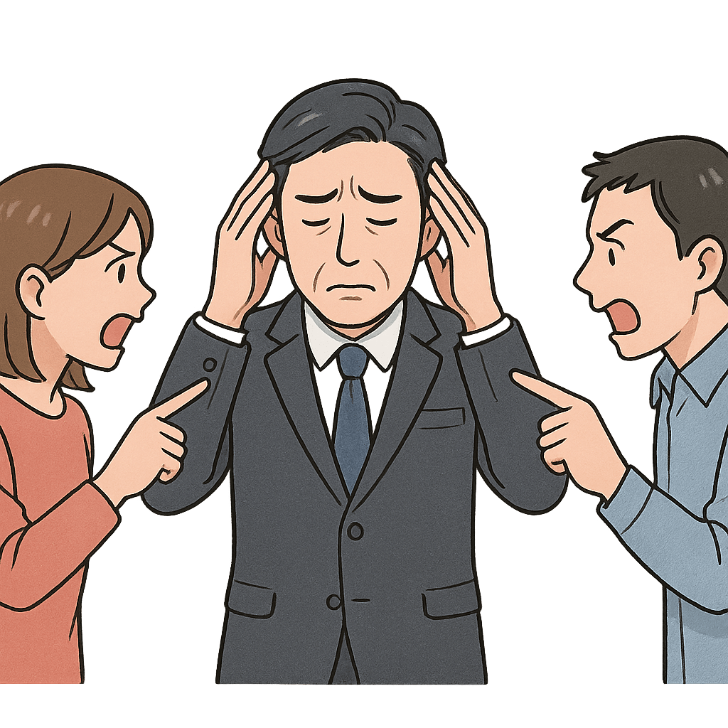 校長先生,教職員と保護者の間で板挟み