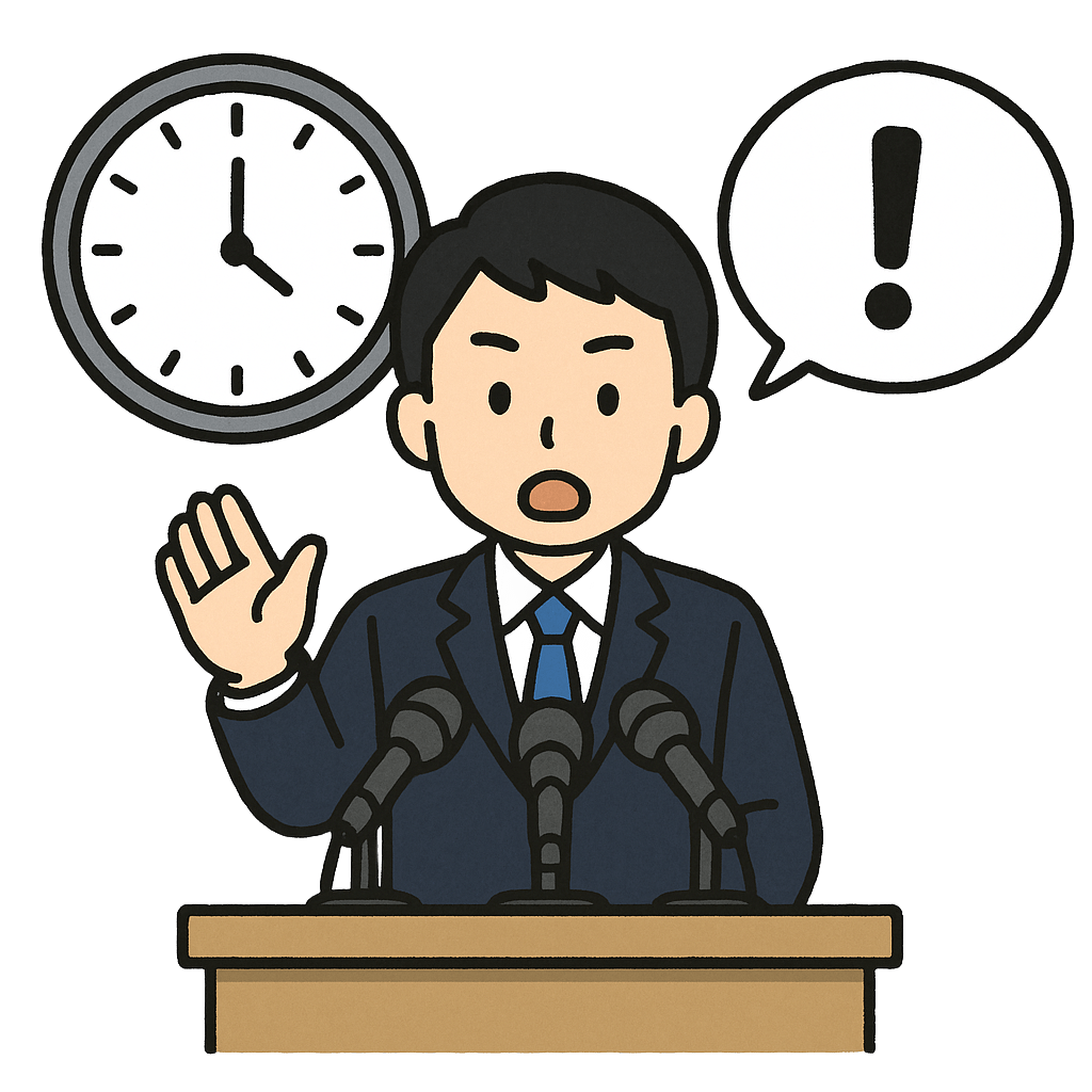 校長,教頭先生のいじめ対策,記者会見の時間配分