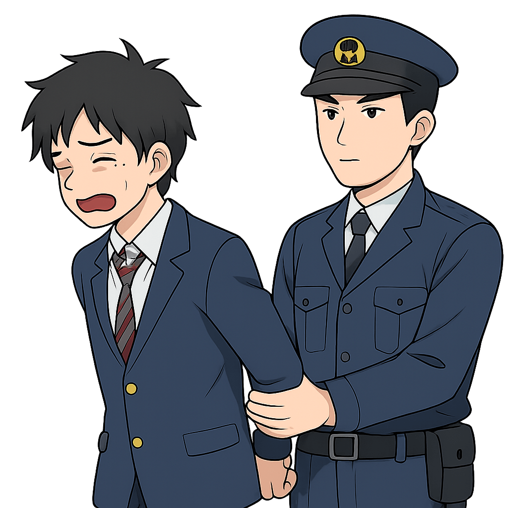 いじめ,警察に逮捕される